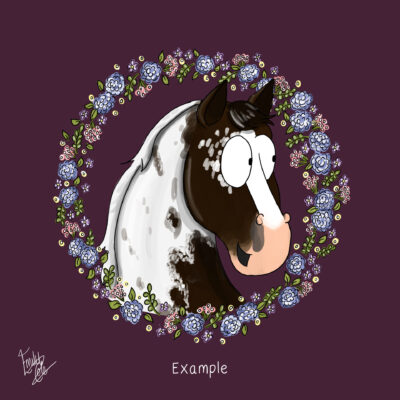 Personalise a Pony, Coloured Special example Purple background.