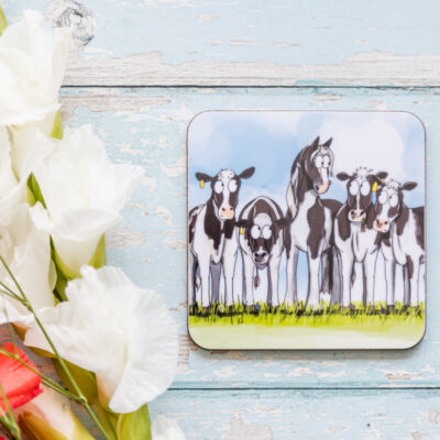 Cow piebald pony melamine coaster