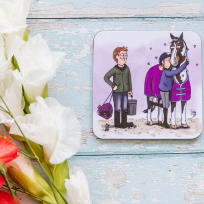 First love horse melamine coaster by Emily Cole Illustrations