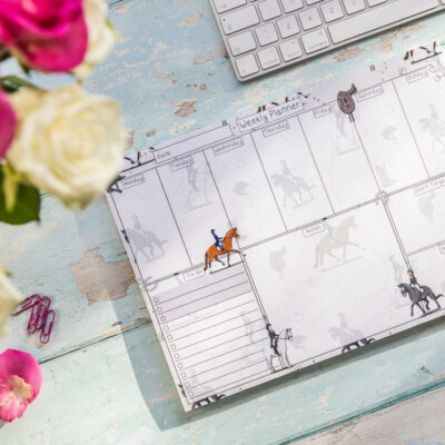 Dressage horse weekly desk planner pad by Emily Cole Illustrations