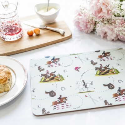 Eventing horse melamine placemat Emily cole illustrations