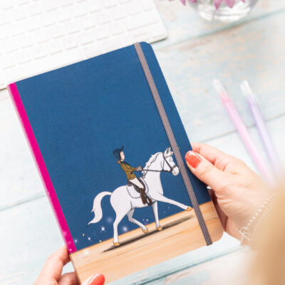 White Unicorn Horse and Rider Lined Notebook