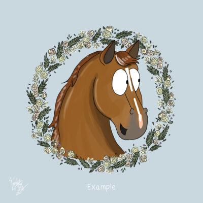 Original Personalise a Pony. Horse example. Sky Blue background.