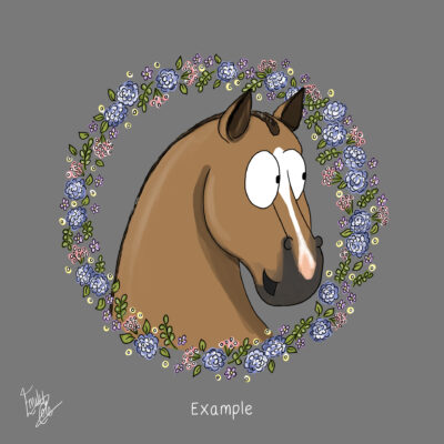 Personalise a Pony. Hogged Horse example. Grey background.
