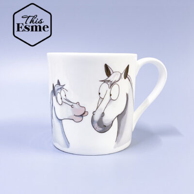 This Esme, Grey Horse and Pony Fine Bone China Mug