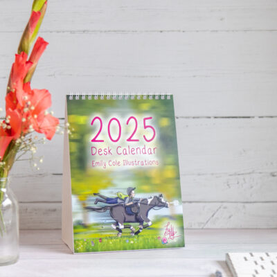 Front Cover 2025 Desk Calendar by Emily Cole Illustrations.