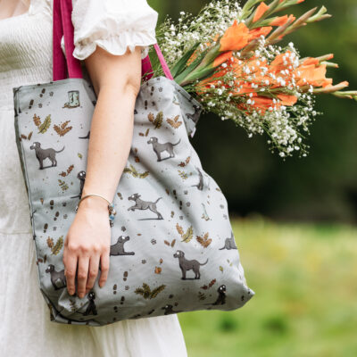 Black Labrador oversized tote bag