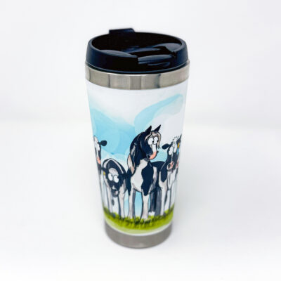 Cow Pony Travel Mug horse design by Emily Cole Illustrations