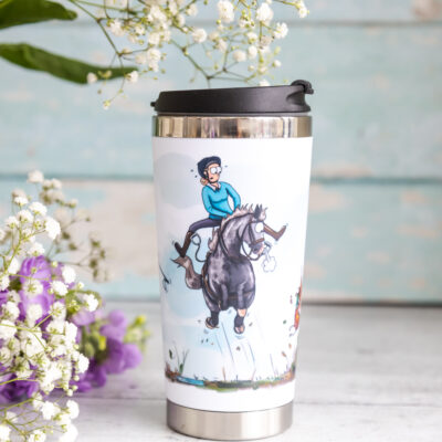 Pheasant Greeting Travel Mug horse design by Emily Cole Illustrations