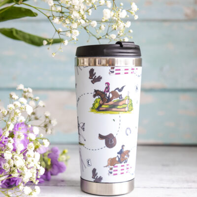 Eventing Pattern Travel Mug by Emily Cole Illustrations