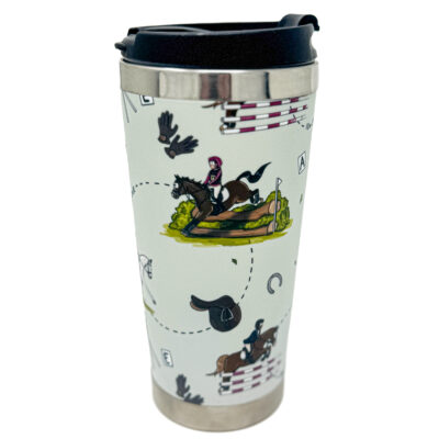 Eventing Pattern Travel Mug by Emily Cole Illustrations